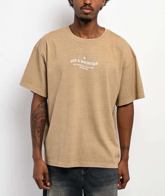 40s & Shorties Wavy General Khaki Boxy T-Shirt