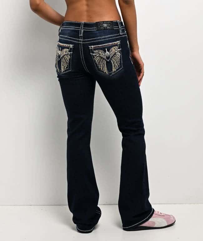 Miss Me Wing Medium Blue Wash Bootcut Jeans