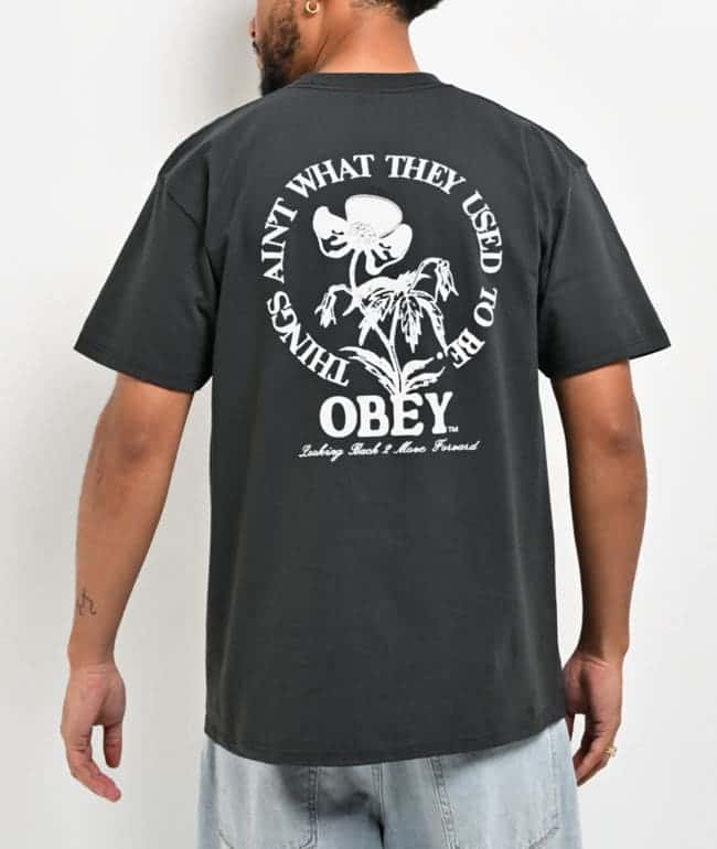 Obey Move Forward Vintage Black T-Shirt