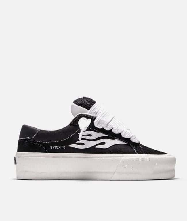 Straye Logan Stomper Black & White Skate Shoes