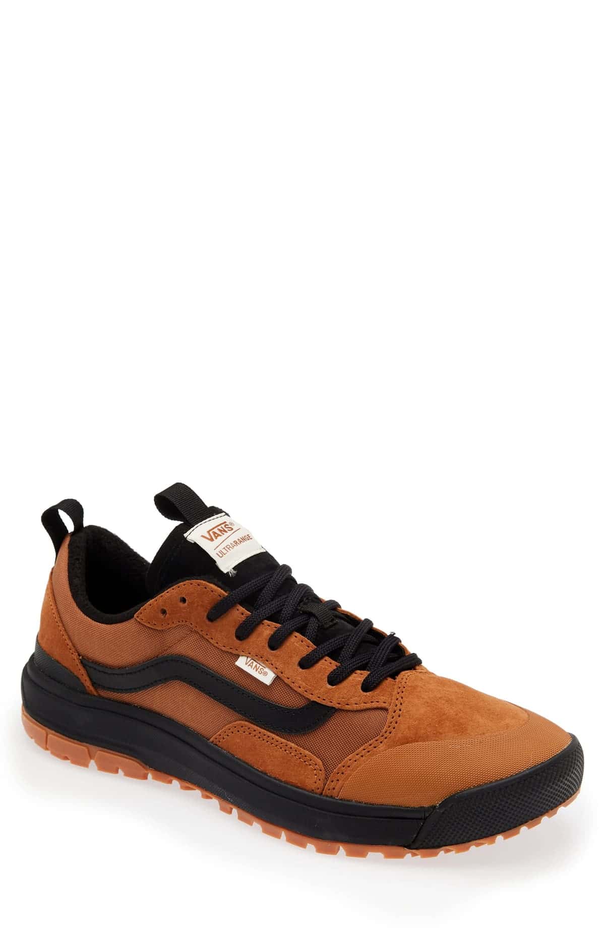 Zapatilla Vans UltraRange EXO MTE-1 color Glazed Ginger con franja lateral negra, base negra y suela color goma