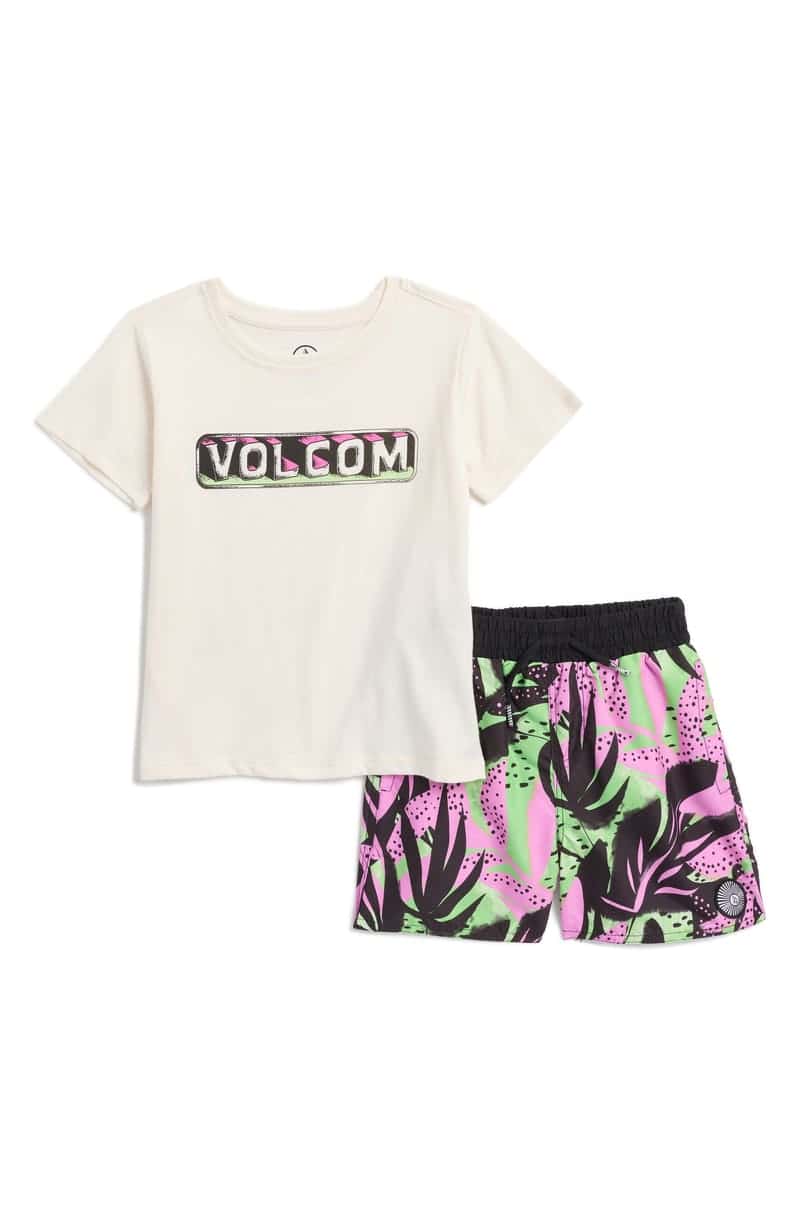 Volcom Kids' Jersey Tee & Swim Shorts Set