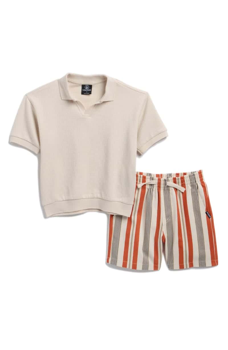 Volcom Kids' Knit Polo & Shorts Set